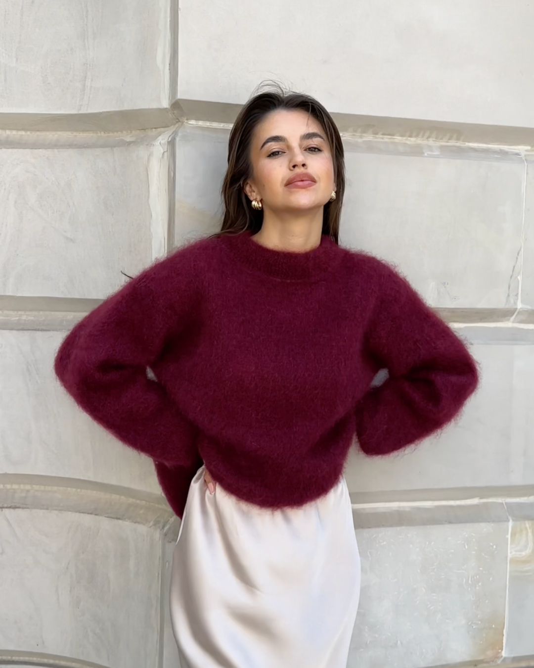 Chloe | Mohair Blend Pullover with Crew Neck