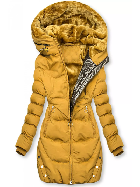 Eleanor | Quilted Puffer Coat with Faux Fur Hood