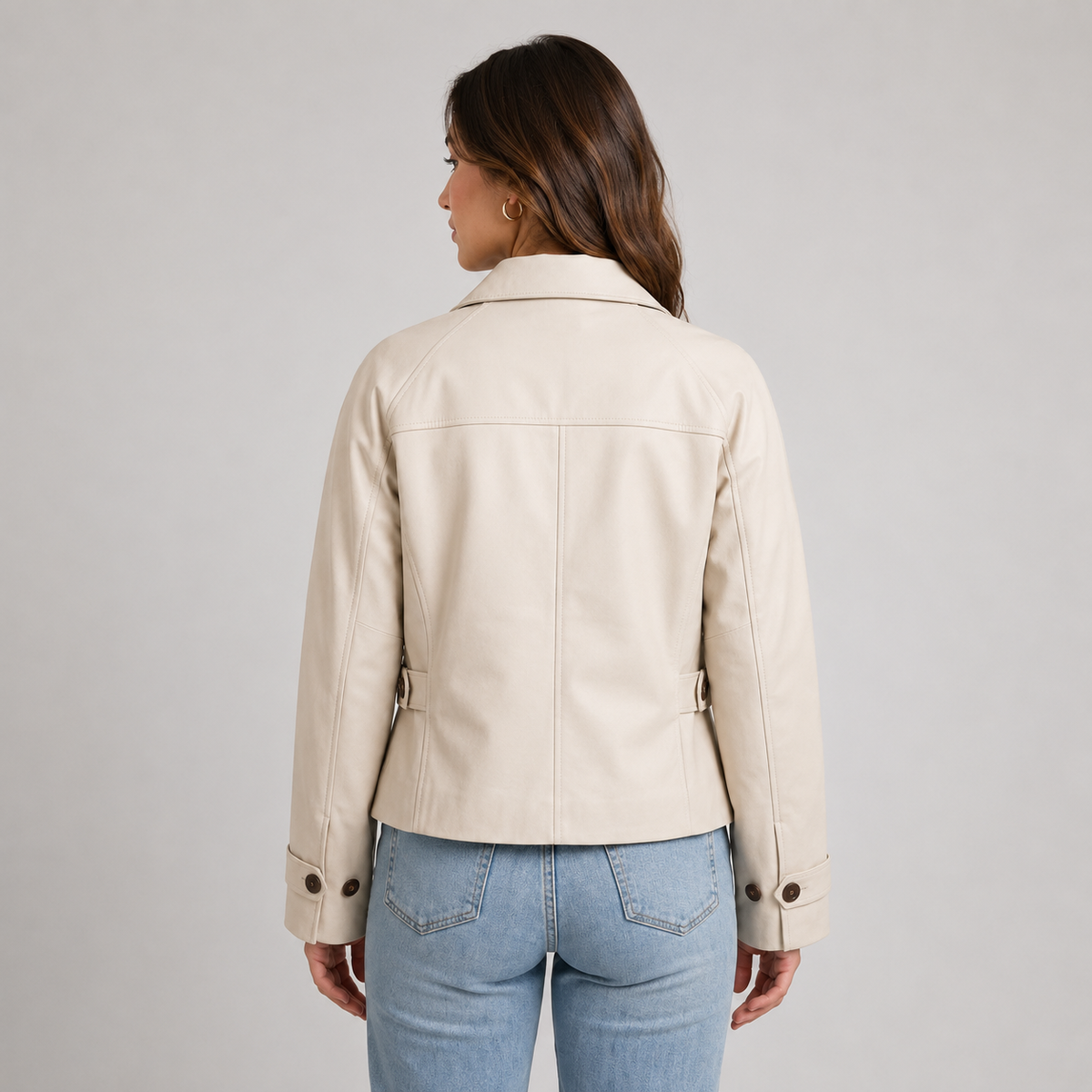 Petronilla | Women's Cropped Jacket with Button Front and Classic Collar