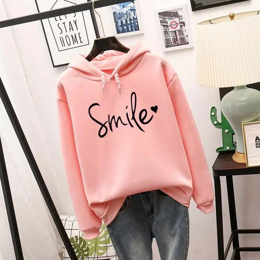 Stella | Women's Casual Smile Hoodie with Drawstring