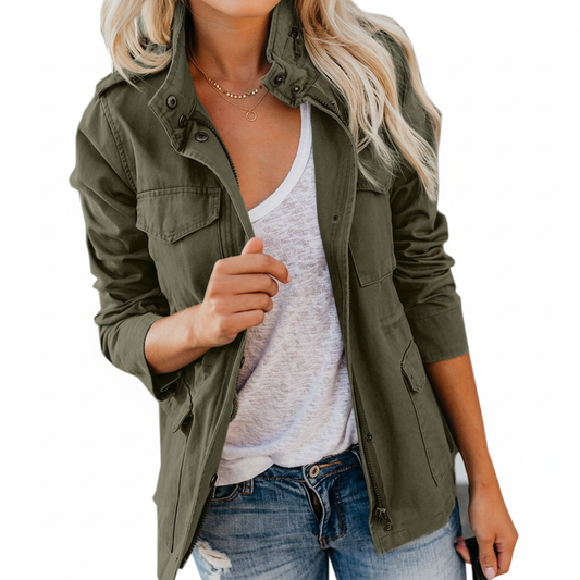 Camila | Women’s Lightweight Utility Jacket with Zip & Pockets