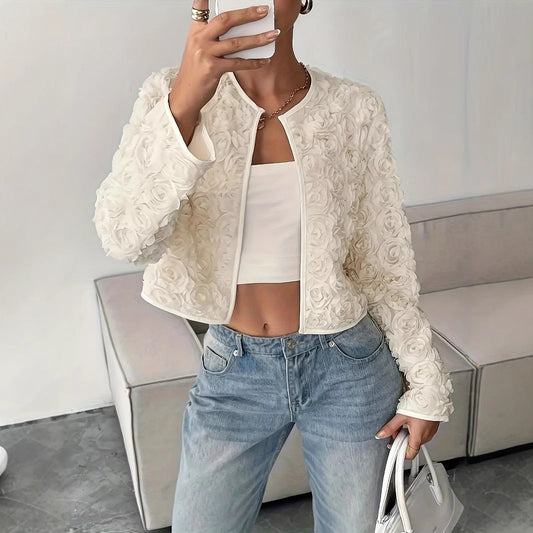 Ella | Women's Blazer Jacket with Floral Appliqués