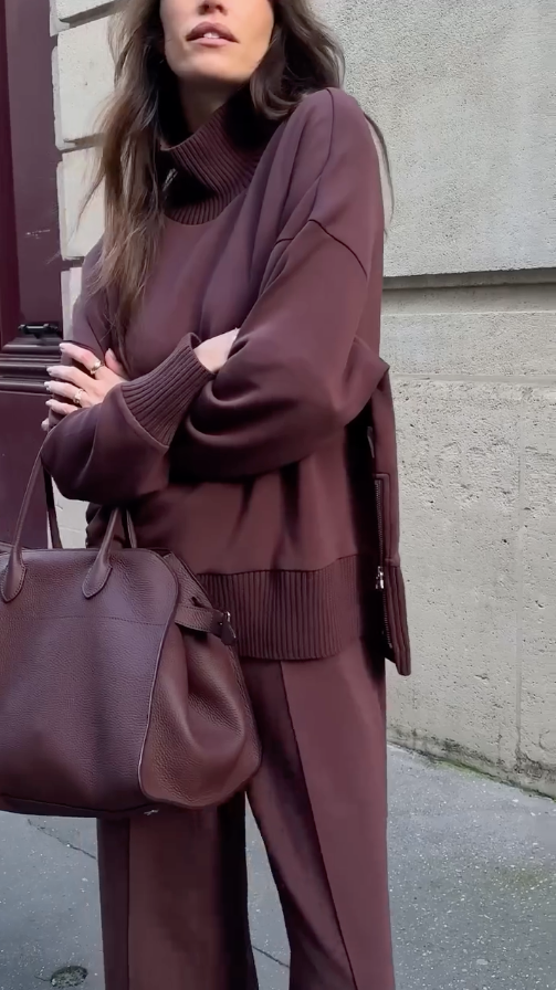Nancy | Casual Co-Ord Set with Crewneck Top