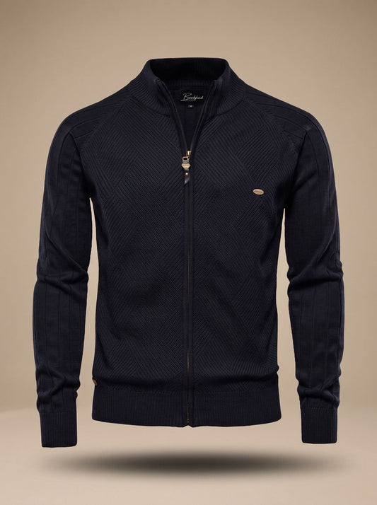 Gethin | Men's Zip Cardigan with Stand-Up Collar and Slim Fit