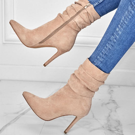 Penelope | Women's High Heel Elegant Ankle Boots with Zipper