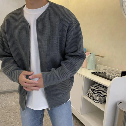 Dennis | Men's Modern Knit Cardigan with Zip Closure
