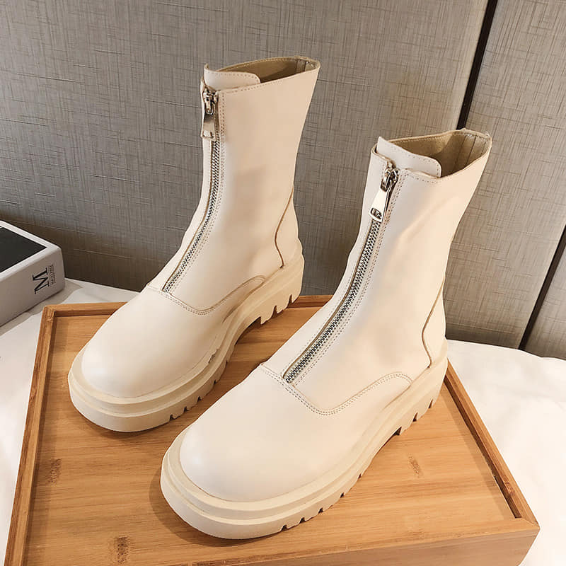 Ellie | Women's Warm-lined Leather Ankle Boots with Zipper and Elegant Finish