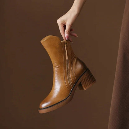 Amelia | Women's Block Heel Ankle Boots with Side-Zip