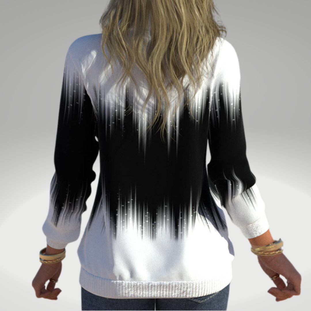 Ellie | Autumn Sweatshirt with Stand Collar and Zip Closure