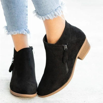Emma | Women's Low Heel Ankle Boots with Side-Zip