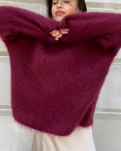 Chloe | Mohair Blend Pullover with Crew Neck