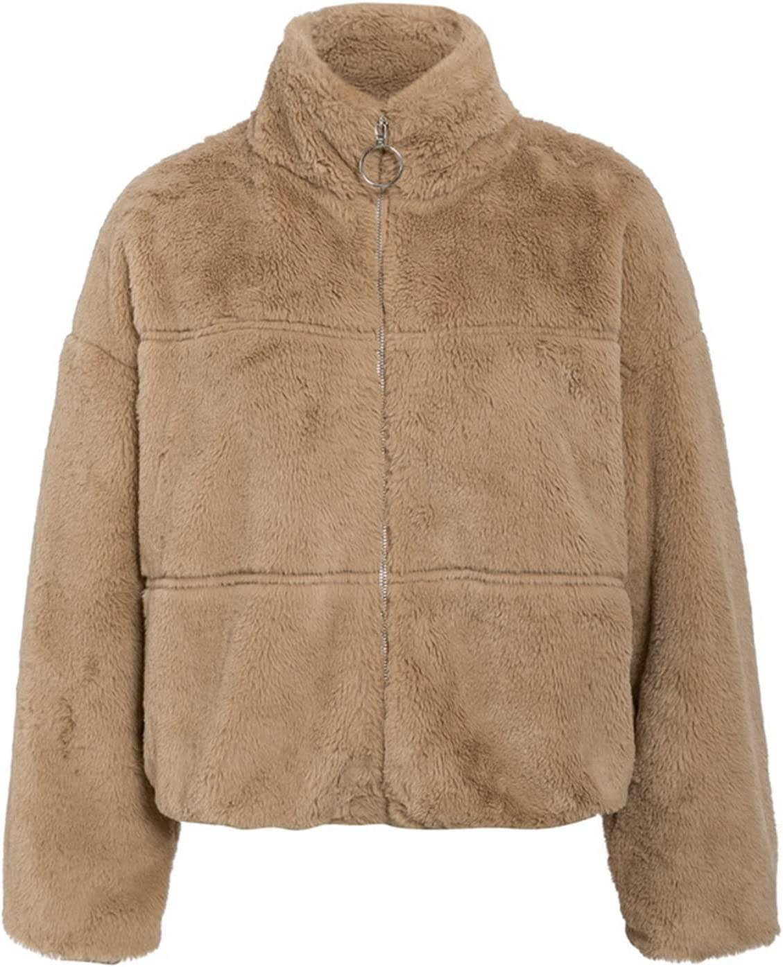 Aurora | Plush Jacket with Stand Collar and Zip Closure
