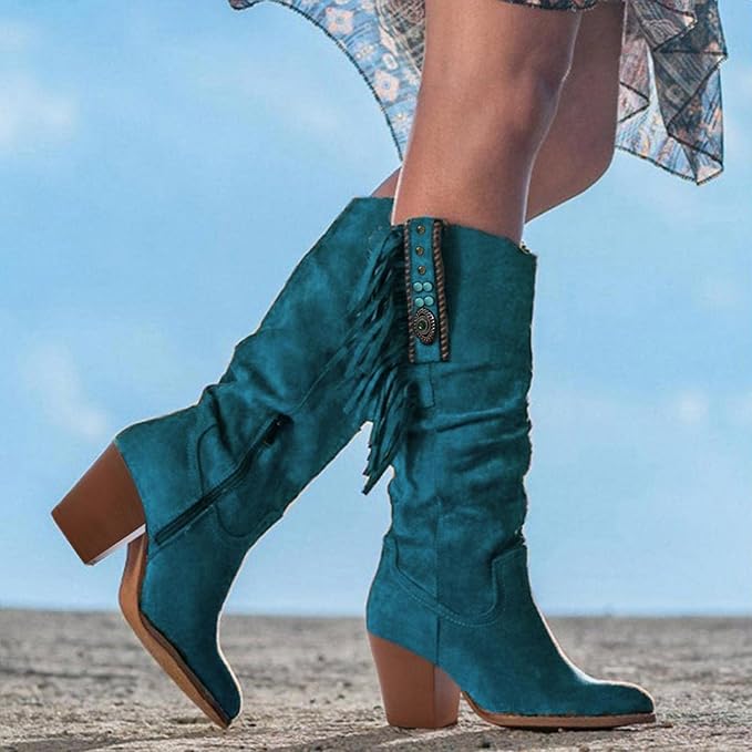Abigail | Western Cowboy Boots with Fringe