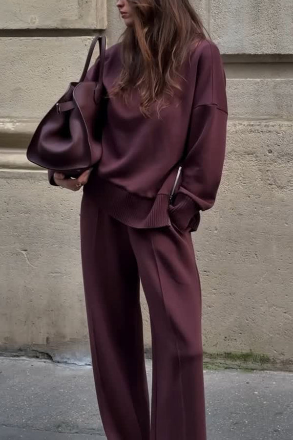 Nancy | Casual Co-Ord Set with Crewneck Top