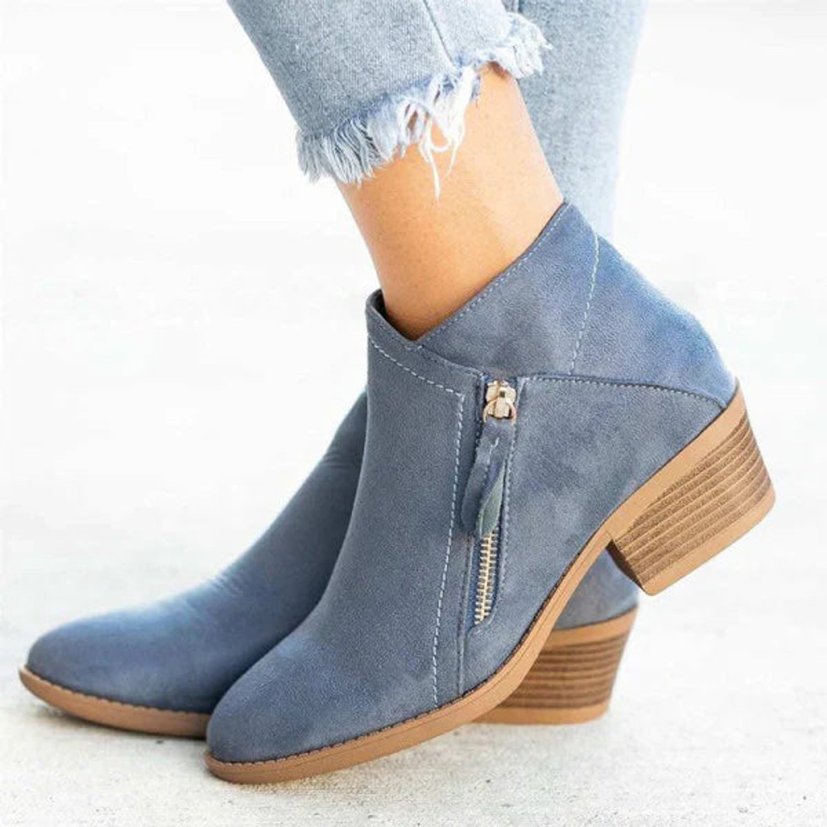Emma | Women's Low Heel Ankle Boots with Side-Zip