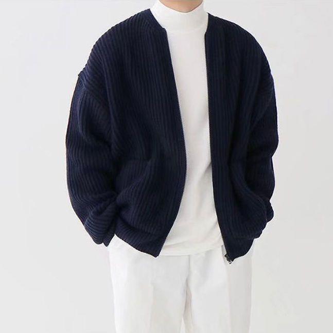 Dennis | Men's Modern Knit Cardigan with Zip Closure