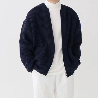 Dennis | Men's Modern Knit Cardigan with Zip Closure