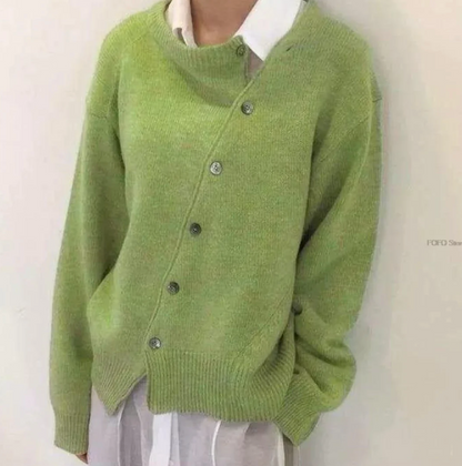 Hazel | Cashmere Knit Cardigan with Diagonal Buttons