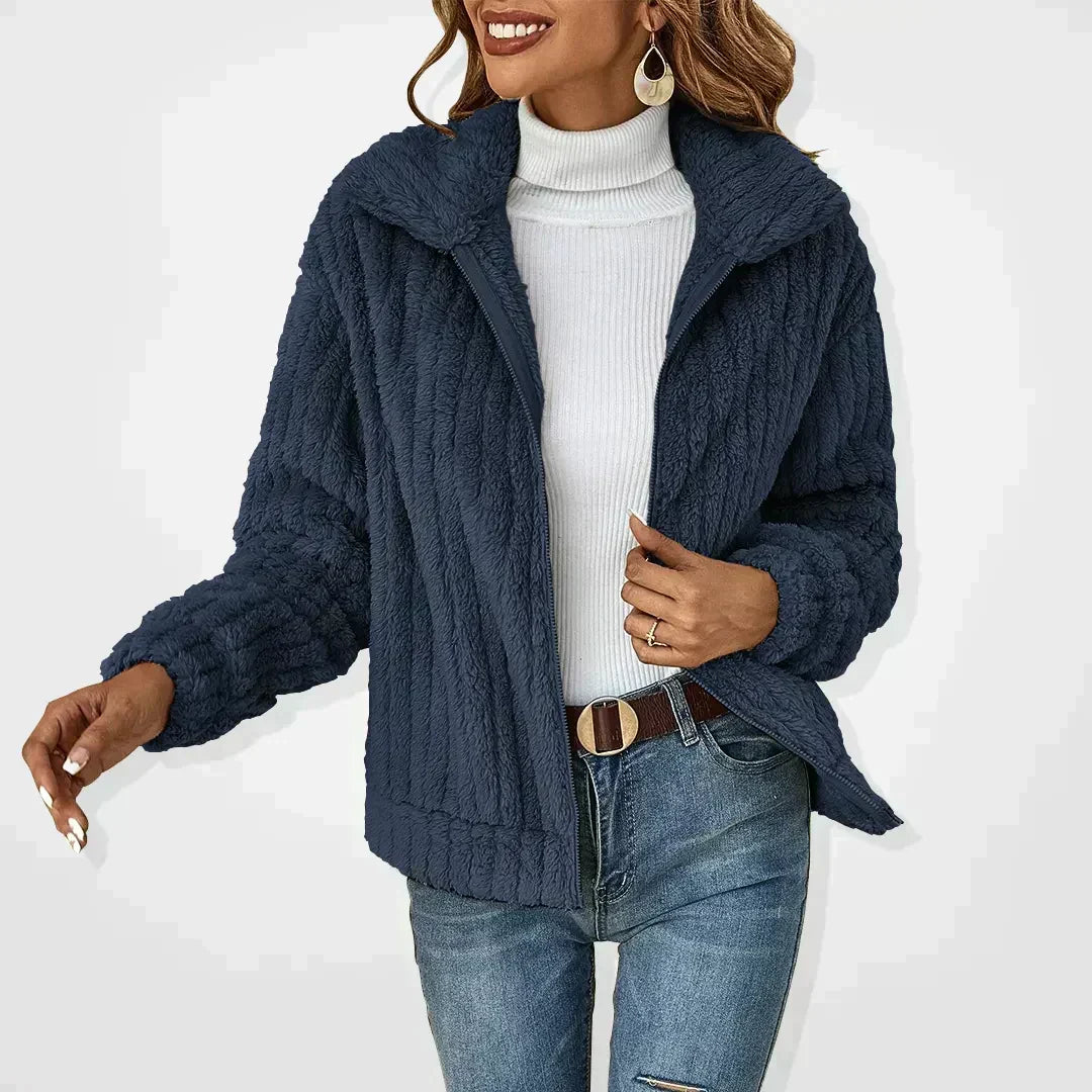 Lisa | Fluffy Cardigan with Zip-Up Front