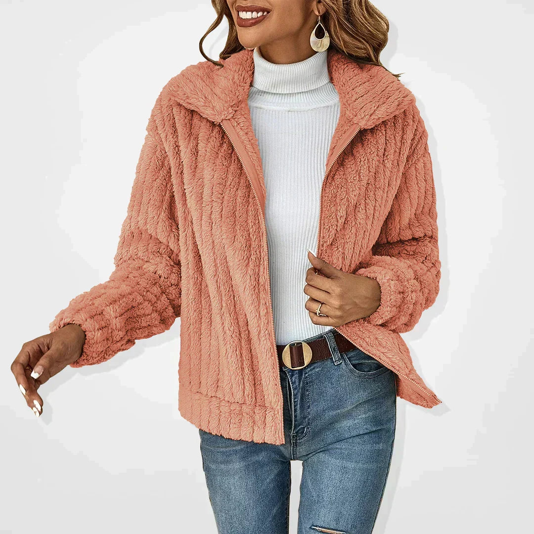 Lisa | Fluffy Cardigan with Zip-Up Front