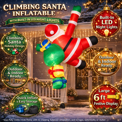 Andrew | Inflatable Climbing Santa Outdoor LED Decoration