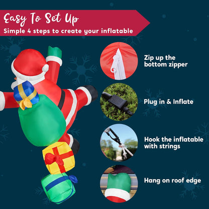 Andrew | Inflatable Climbing Santa Outdoor LED Decoration