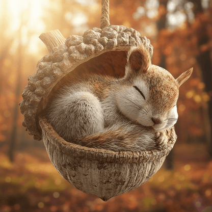 Handcrafted Woodland Animal Acorn Tree Ornaments Decorations