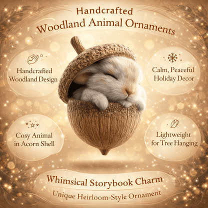 Handcrafted Woodland Animal Acorn Tree Ornaments Decorations