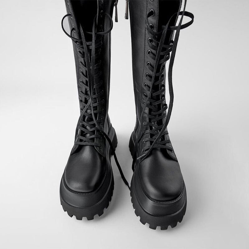 Stella | Women's Trendy Platform Lace-up Boots with Grove Sole