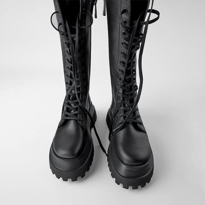 Stella | Women's Trendy Platform Lace-up Boots with Grove Sole