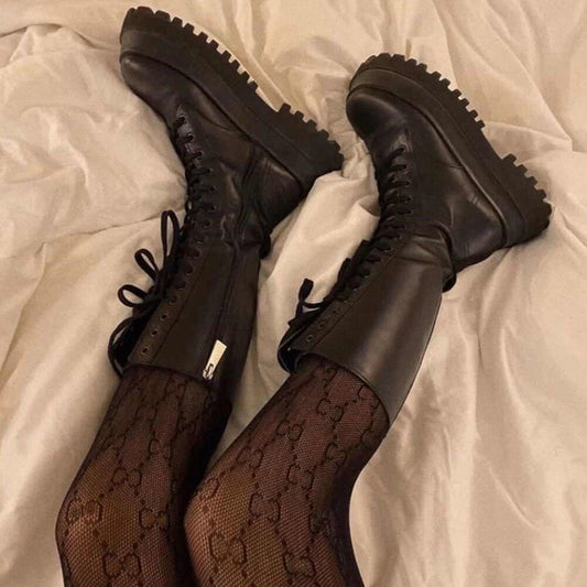 Stella | Women's Trendy Platform Lace-up Boots with Grove Sole