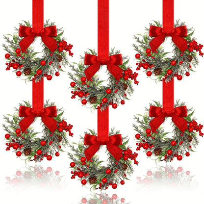 Donald | Hanging Christmas Wreath with Red Bow