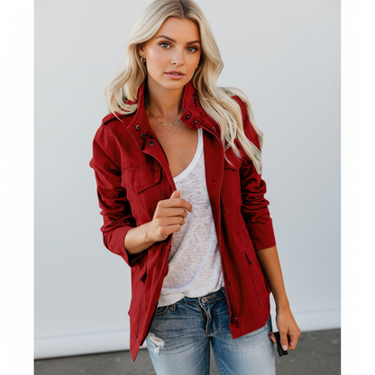 Camila | Women’s Lightweight Utility Jacket with Zip & Pockets