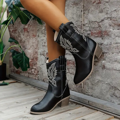 Audrey | Women's Stylish Cowboy Ankle Boots with Heel