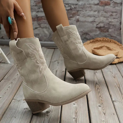 Audrey | Women's Stylish Cowboy Ankle Boots with Heel