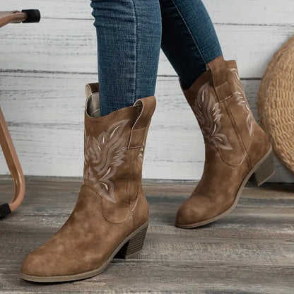 Audrey | Women's Stylish Cowboy Ankle Boots with Heel