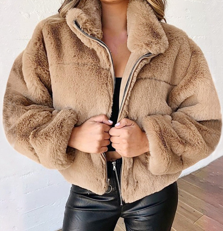 Brooklyn | Women's Faux Fur Zip-Up Jacket