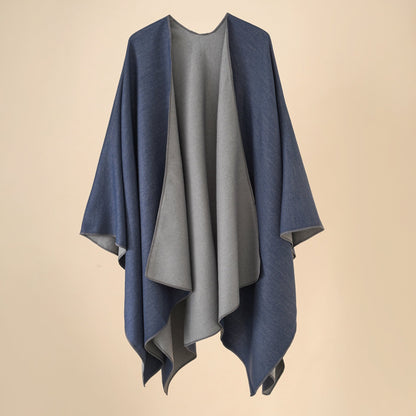 Amelia | Women's Elegant Wool Blend Poncho with Soft Fit