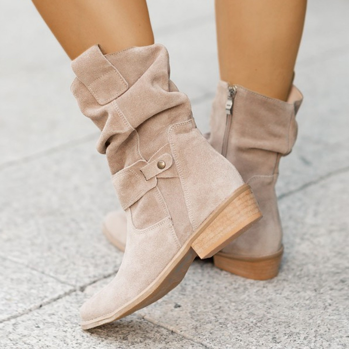 Chloe | Women's Trendy Low Heel Cowboy Ankle Boots with Comfortable Fit