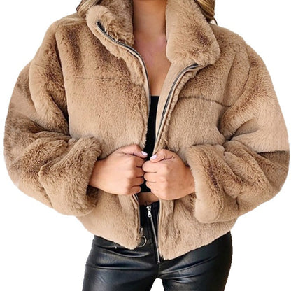 Brooklyn | Women's Faux Fur Zip-Up Jacket