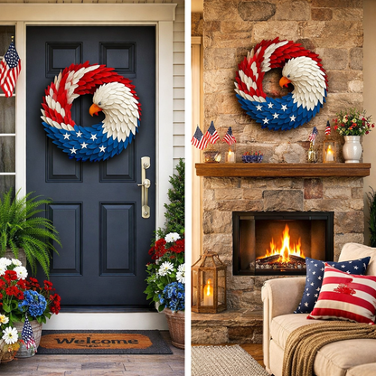 Frank | Patriotic Eagle Wreath Veterans Wall Art Decor