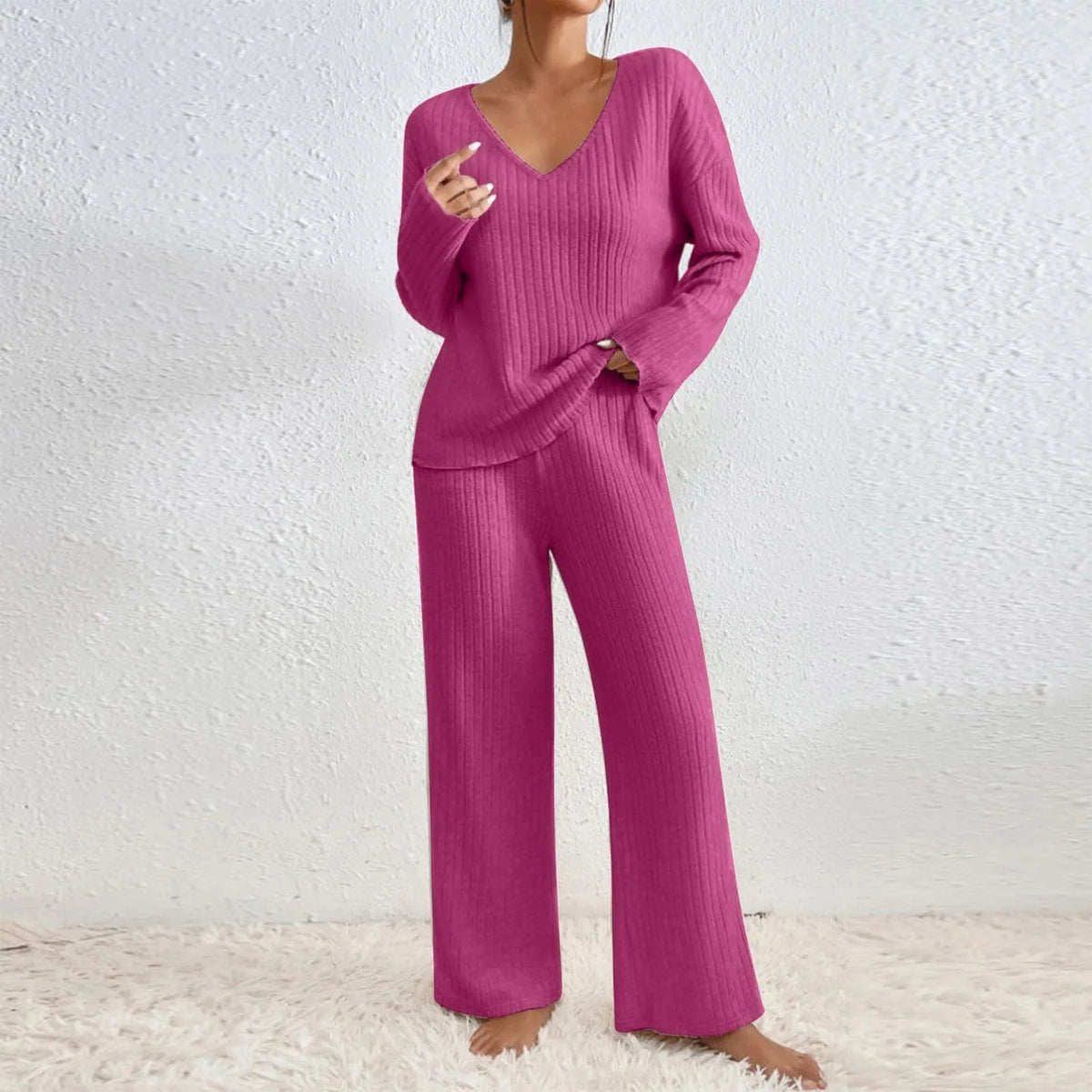 Betty | Knitted Piece Set with Ribbed Texture
