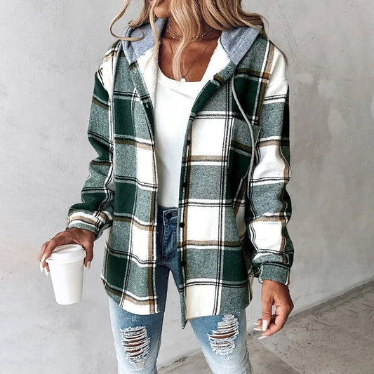 Lily | Women's Plaid Autumn Jacket with Hood