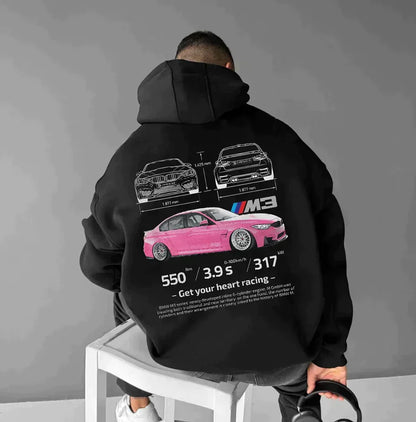 Ethan | Men's Oversized Racing Hoodie with Graphic Print