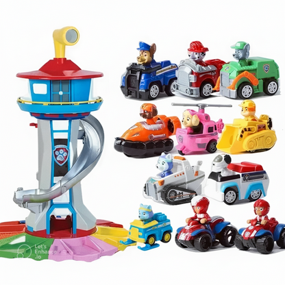 Jason | Kids Play Tower Toy Set with Slide and Vehicles
