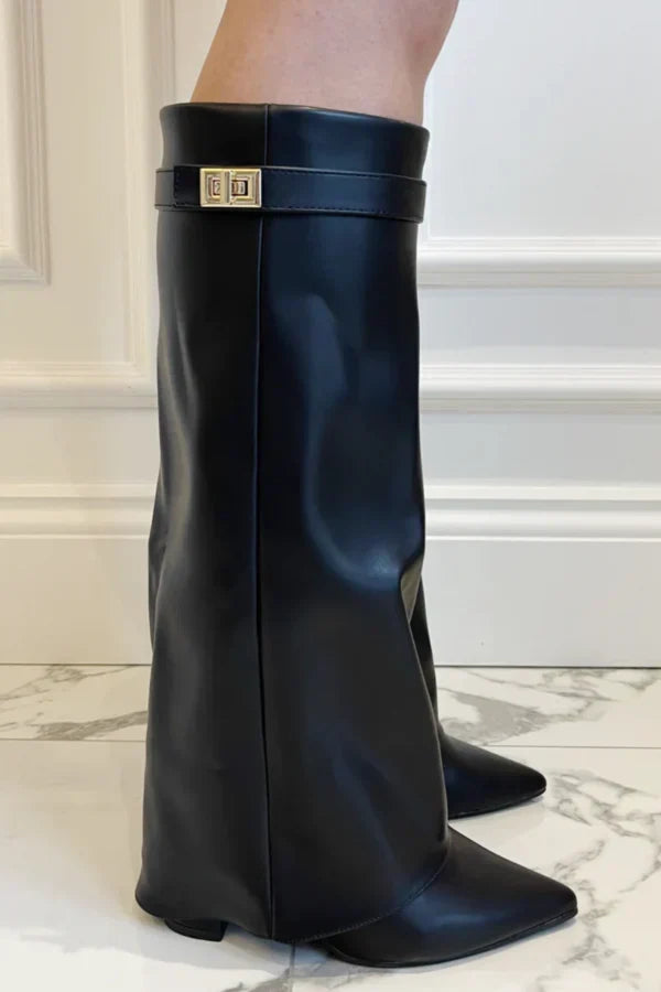Evelyn | Chic Elegant Knee-high Boots with Buckle Strap