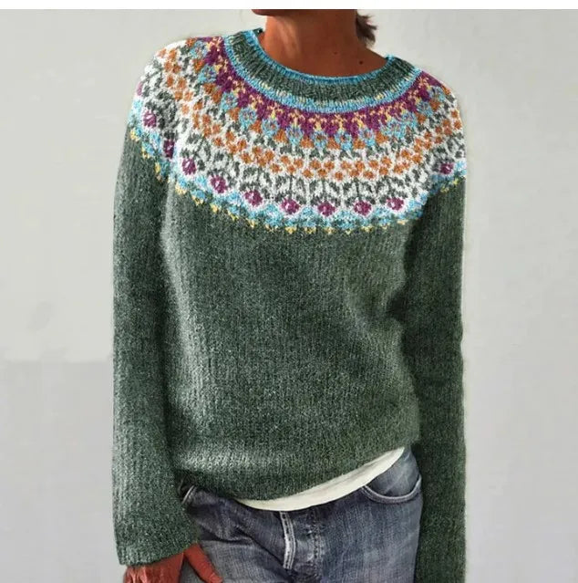 Patricia | Elegant Knit Sweater with Colorful Pattern