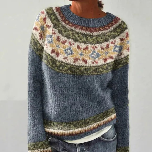 Patricia | Elegant Knit Sweater with Colorful Pattern