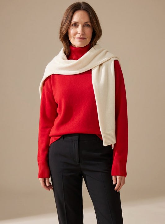 Stella | Women's Oversized Turtleneck Knit Pullover with Long Sleeves