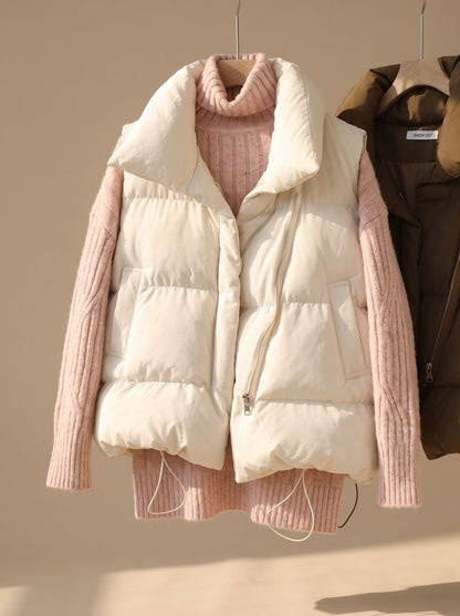 Aveline | Women's Puffer Vest with Shawl Collar and Boxy Fit